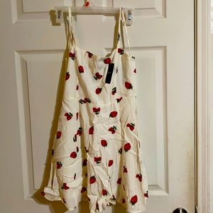 Mini summer dress cream/red